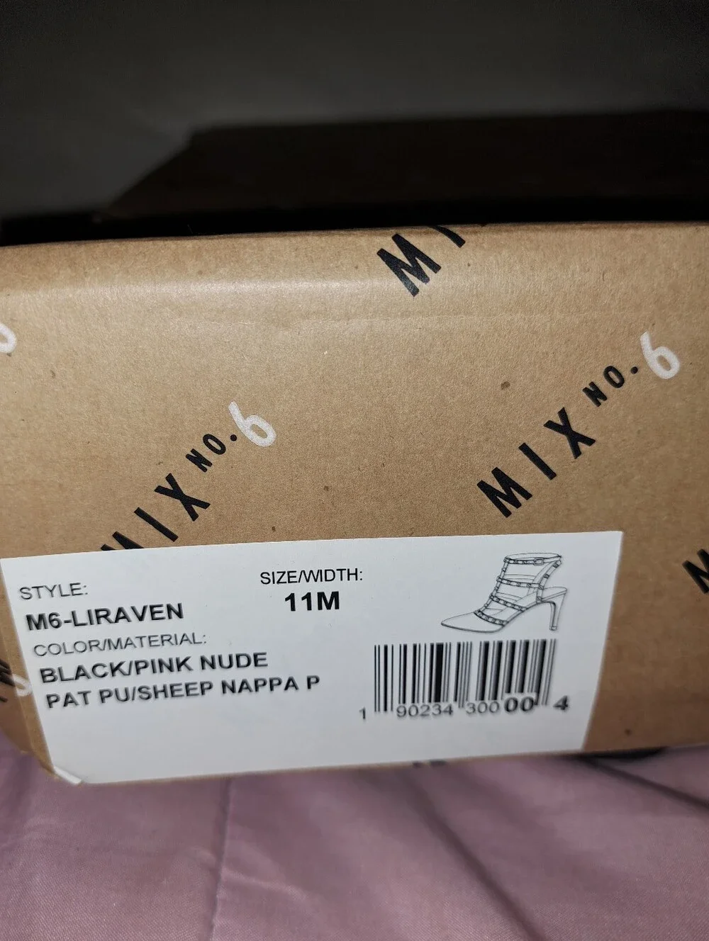 Mix No 6 Studded Black ,Nude Patent Pump